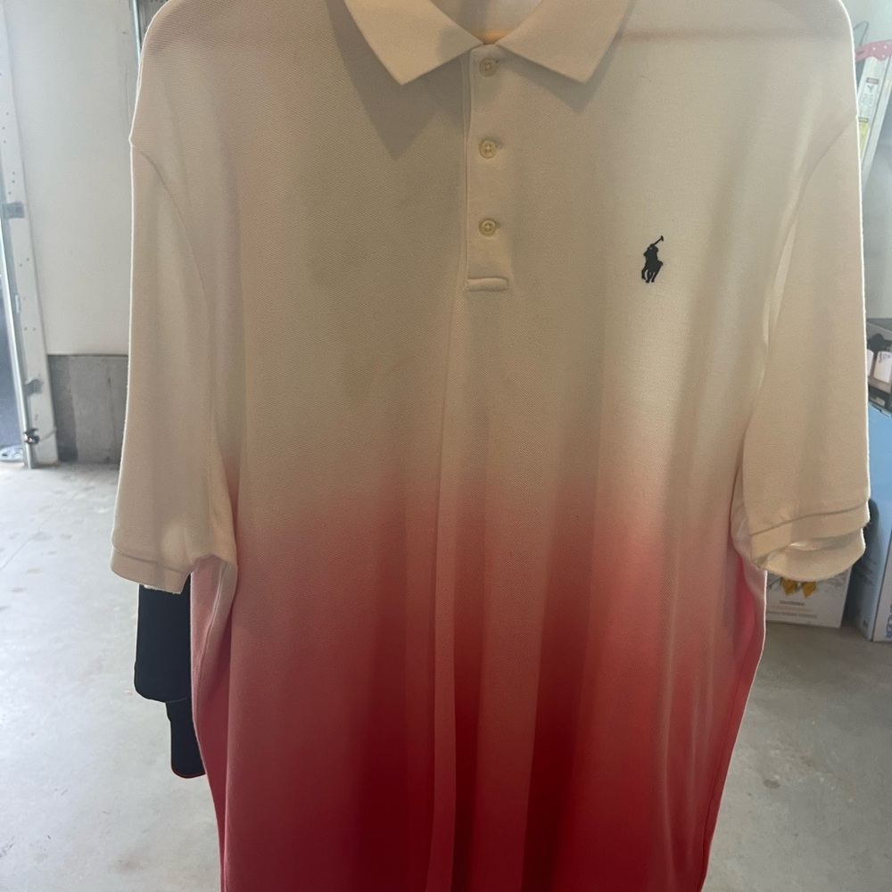 Ralph Lauren Men's Polo in Red and White Gradient